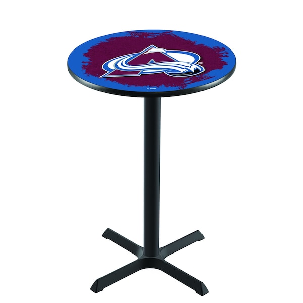 42" Blk Wrinkle Colorado Avalanche Pub Table